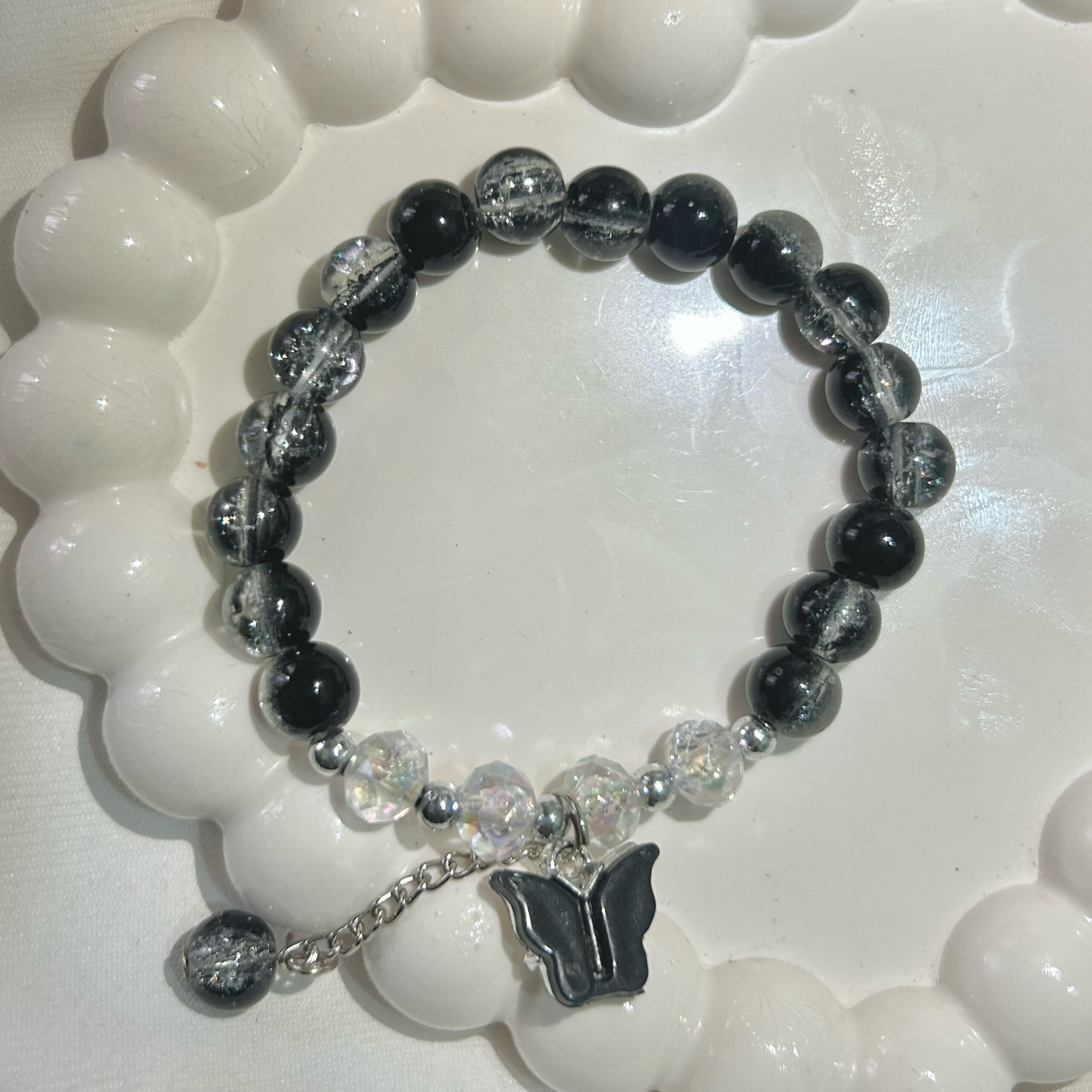 Black Butterfly Shimmering beautiful Black bracelet for Girls and women - Image 3