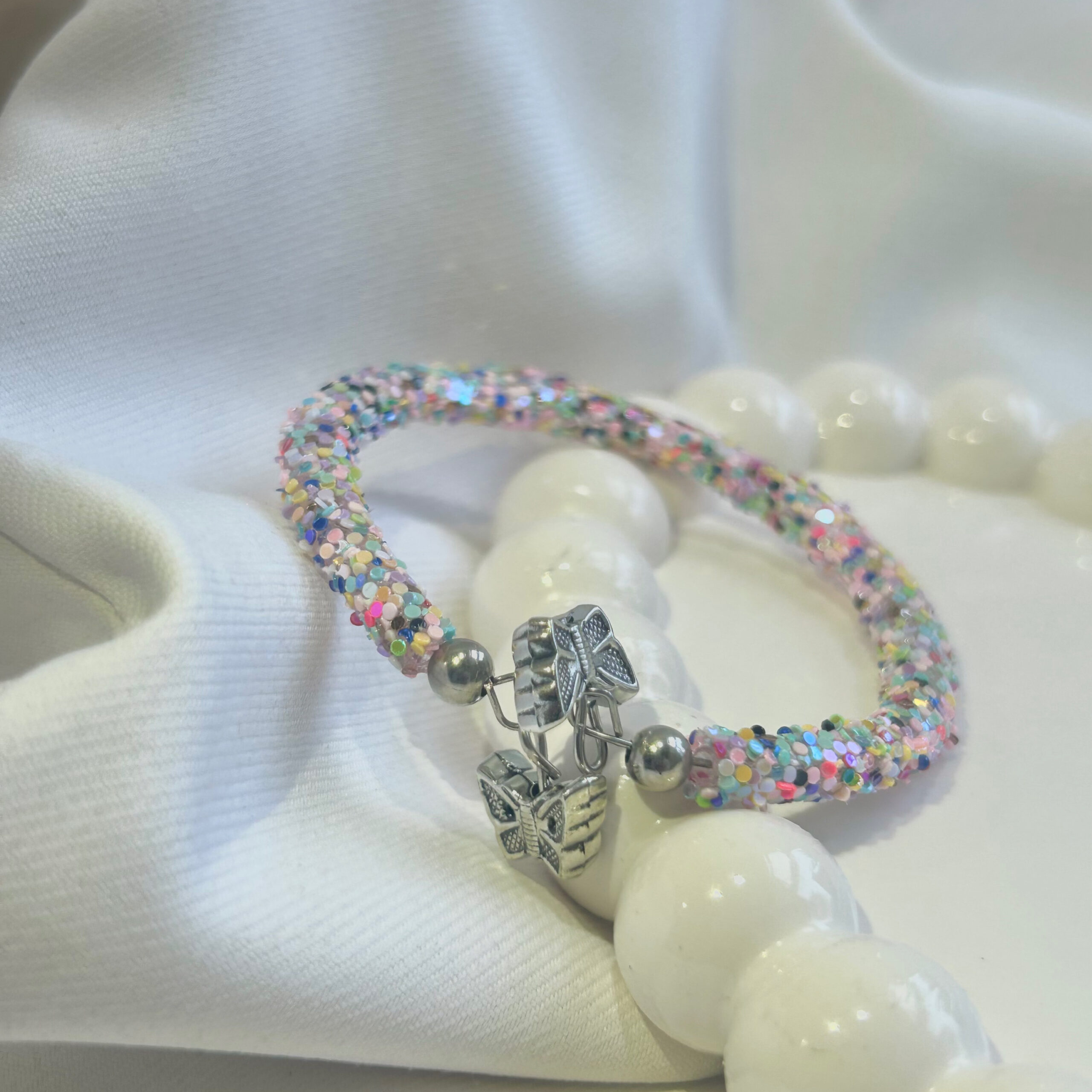 Mix Colour Butterfly Hook Shimmering beautiful multicolour bracelet for Girls and women - Image 3