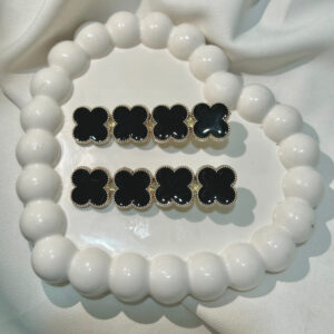 Black Flower Hair Clips Set , Elegant Korean Style Hair Accessories for Women