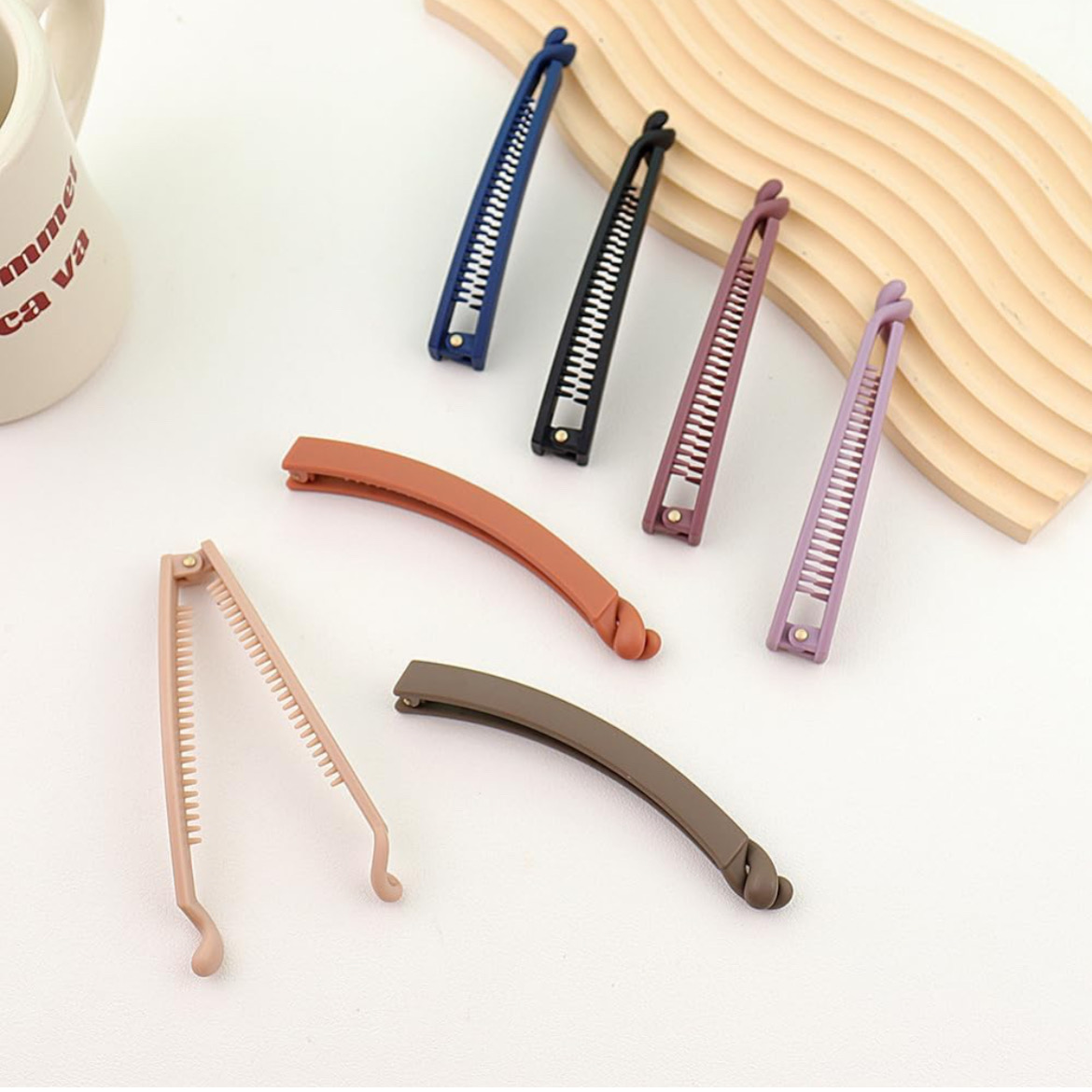 Banana BIG Clips Hair, 2 Piece Banana Hair Clips For Thin Hair Women Non Slip Banana Clip Strong Hold Ponytail Clip Fine Hair Accessories For Women,Multi - Image 3