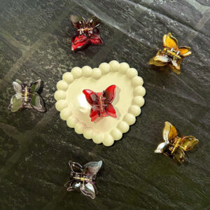 2 Pic Korean Style Multy dark Coulur Double Buttrfly Big Hair Claw Clips For Thin Thick Curly Hair Strong Hold Transparent Matte Hair Clature For Women & Girls Pack Of 2 Pcs