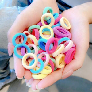 Small Rubber Bands Hair Ties Ponytail Holders for Girls Multicolour and Black for School Kids Baby Girls