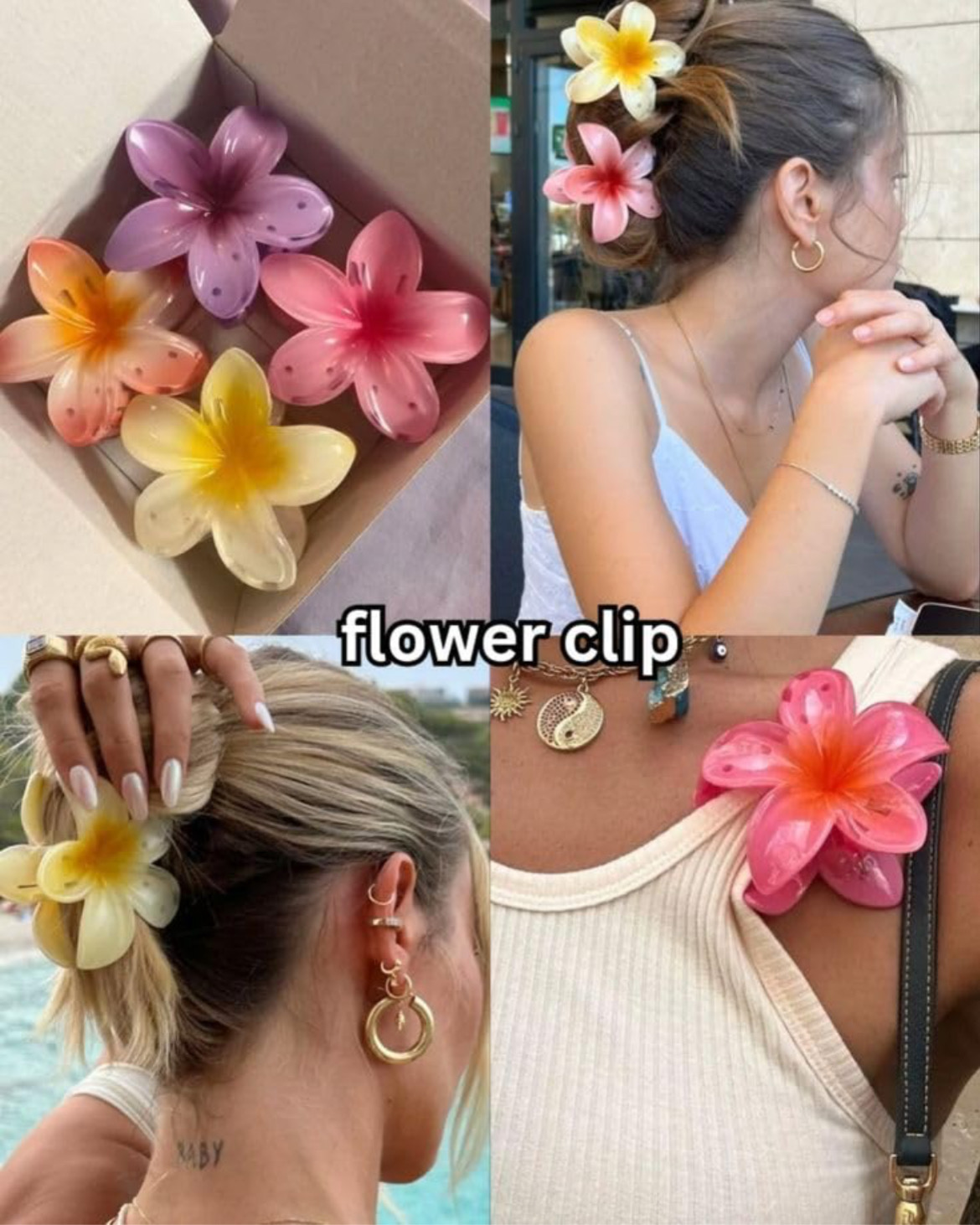 Flower Hair Claw Clips Set ( 2 Small 1 Big ) , Gradient Lily Design, Strong Hold Hair, Stylish Accessories for Women, Girls, Cute Hair Grips, Perfect for Daily Use, Travel, Party, Gifting, Multicolor - Image 3