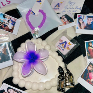 Rakhi Hampper Of clature with 20 Memorable Photos Purpel Colure