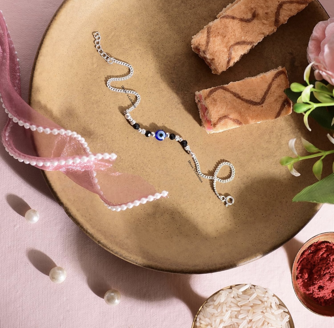 Sterling Silver Evil Eye 7” Chain Anklets with Adjustable & Secure Spring Lock Gift for Women/Girls