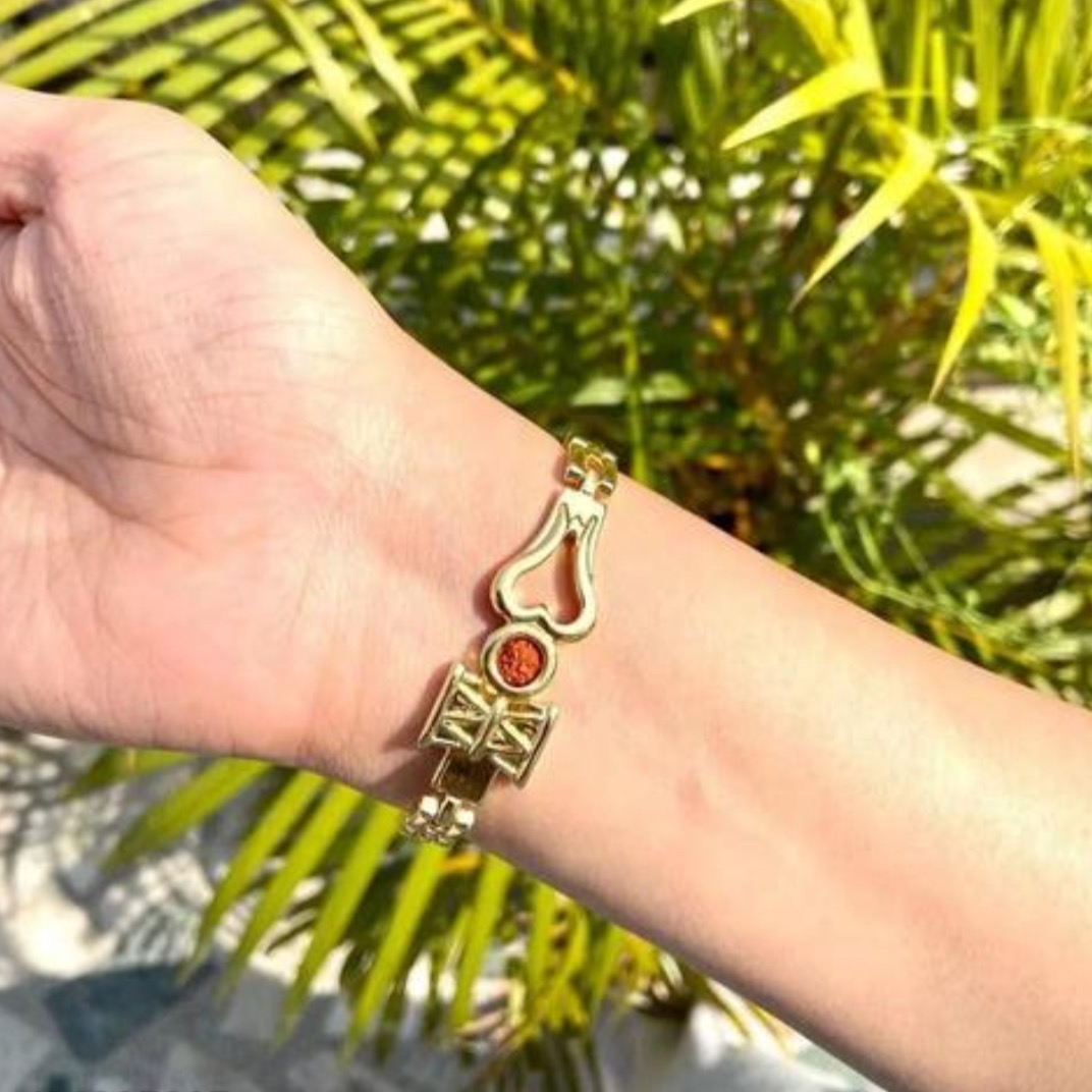 Brass Rudraksha Beads Bracelet | Stylish & Elegant (One Size) - Image 2