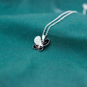 Thrillz Silver Butterfly Pendant For Girls Silver Plated AD Studded Butterfly Chain Necklace For Women Girls Gift For Sister Love Gifts Jewellery