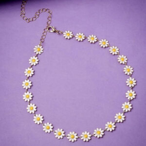 FeatherAura Daisy 🌼 Floral Necklace for Women Girls | Gold Plated Chain Necklace Jewellery Valentine Birthday Gifts for Women, Girls, Sister, Girlfriend