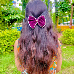 Pearl Wine Colur Latest Korean Style Big Bow Hair Clips Ornament Hairpin Headdress Hair Accessories French Clips Big Hair Bows