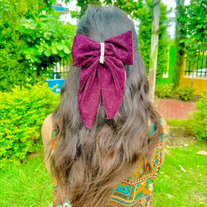 Pearl Wine colour Colure Latest Korean Style Big Bow Hair Clips Ornament Hairpin Headdress Hair Accessories French Clips Big Hair Bows