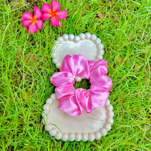 Handmade Pink Scrunchie, Hair Ties, Rubber Band For Womens And Girls