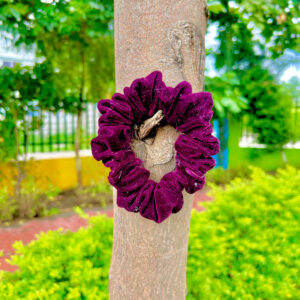 Handmade Wine Color Scrunchie, Hair Ties, Rubber Band For Womens And Girls