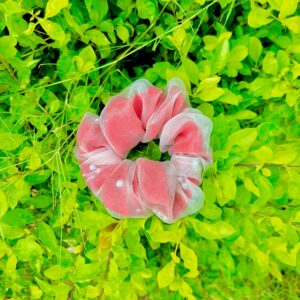 Handmade Red Pearl Net Scrunchies hairtie Scrunchie, Hair Ties, Rubber Band For Womens And Girls