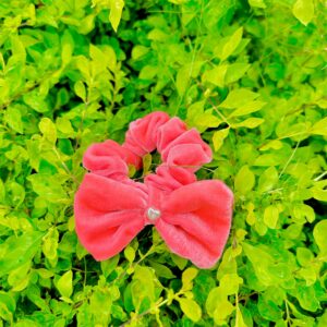 Handmade Pink Bow style Hair Scrunchies , Hair Ties, Rubber Band For Womens And Girls