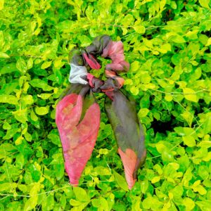 Handmade Red Black Mix Net Choti style Fabcric Hair Scrunchies , Hair Ties, Rubber Band For Womens And Girls