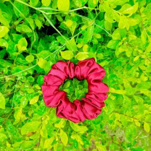 Handmade Red Scrunchie, Hair Ties, Rubber Band For Womens And Girls