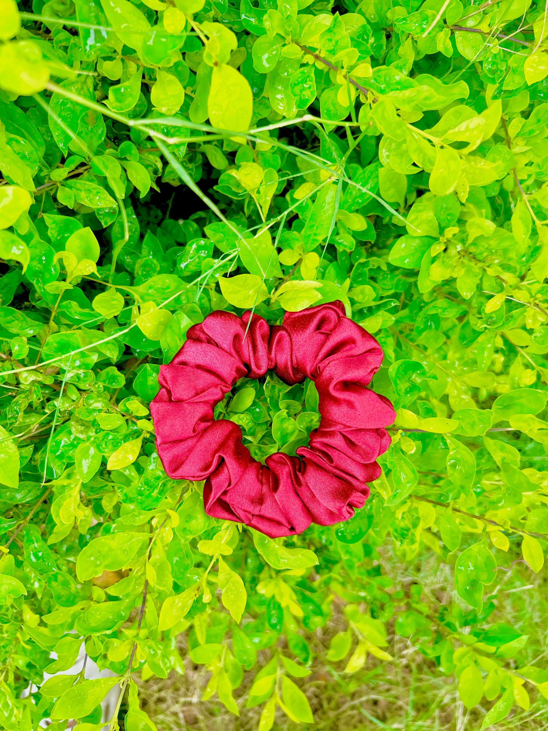 Handmade Red Scrunchie, Hair Ties, Rubber Band For Womens And Girls