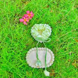 Handmade Cream Colour Satin Fabric Hair Scrunchies , Hair Ties, Rubber Band For Womens And Girls