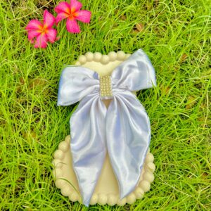 Handmade White Colour Bow Latest Korean Style Big Bow Hair Clips Ornament Hairpin Headdress Hair Accessories French Clips Big Hair Bows