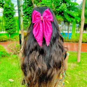 Handmade Pink Long Bow Latest Korean Style Big Bow Hair Clips Ornament Hairpin Headdress Hair Accessories French Clips Big Hair Bows