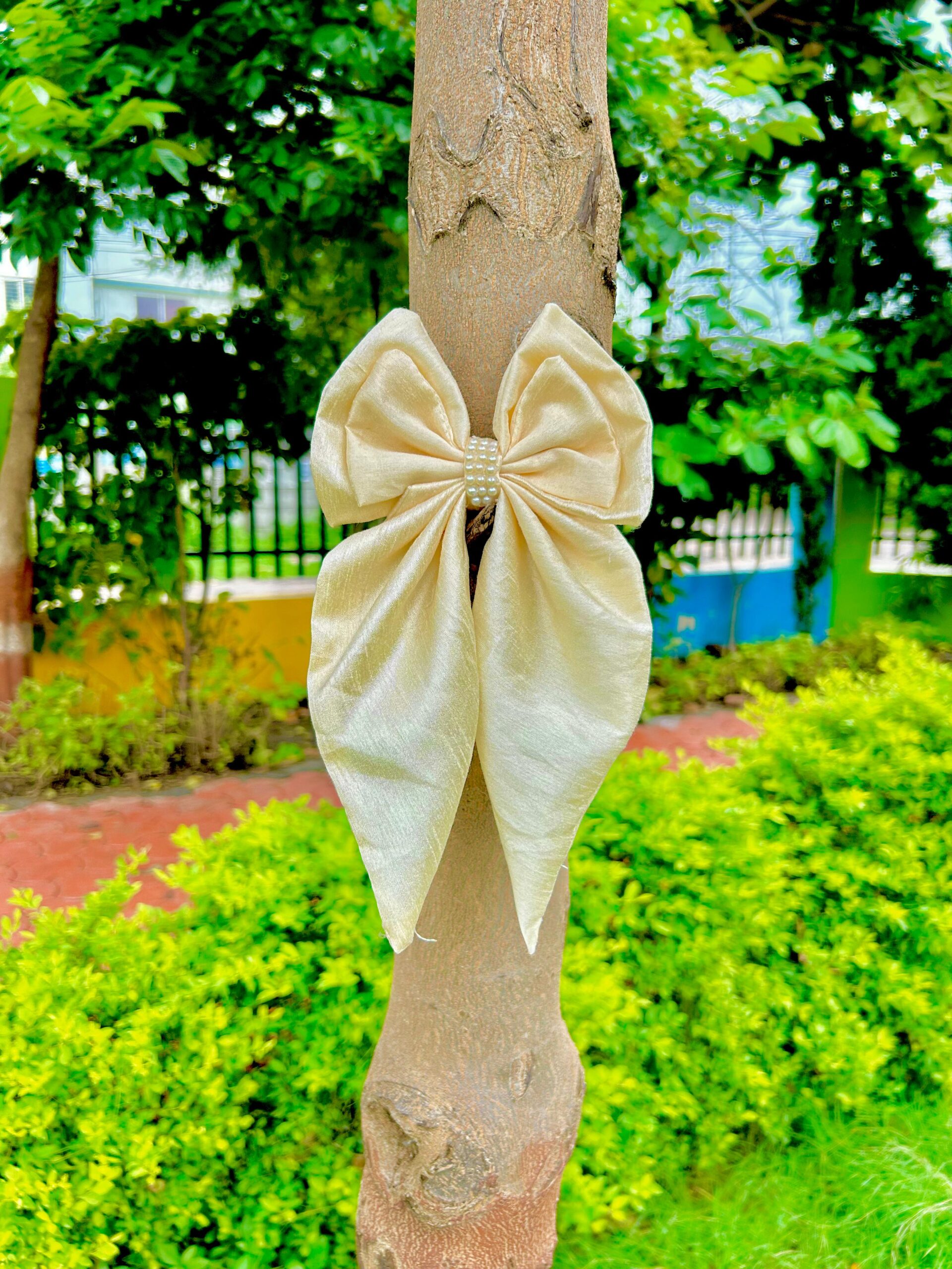 Handmade Cream Long Bow Latest Korean Style Big Bow Hair Clips Ornament Hairpin Headdress Hair Accessories French Clips Big Hair Bows - Image 3