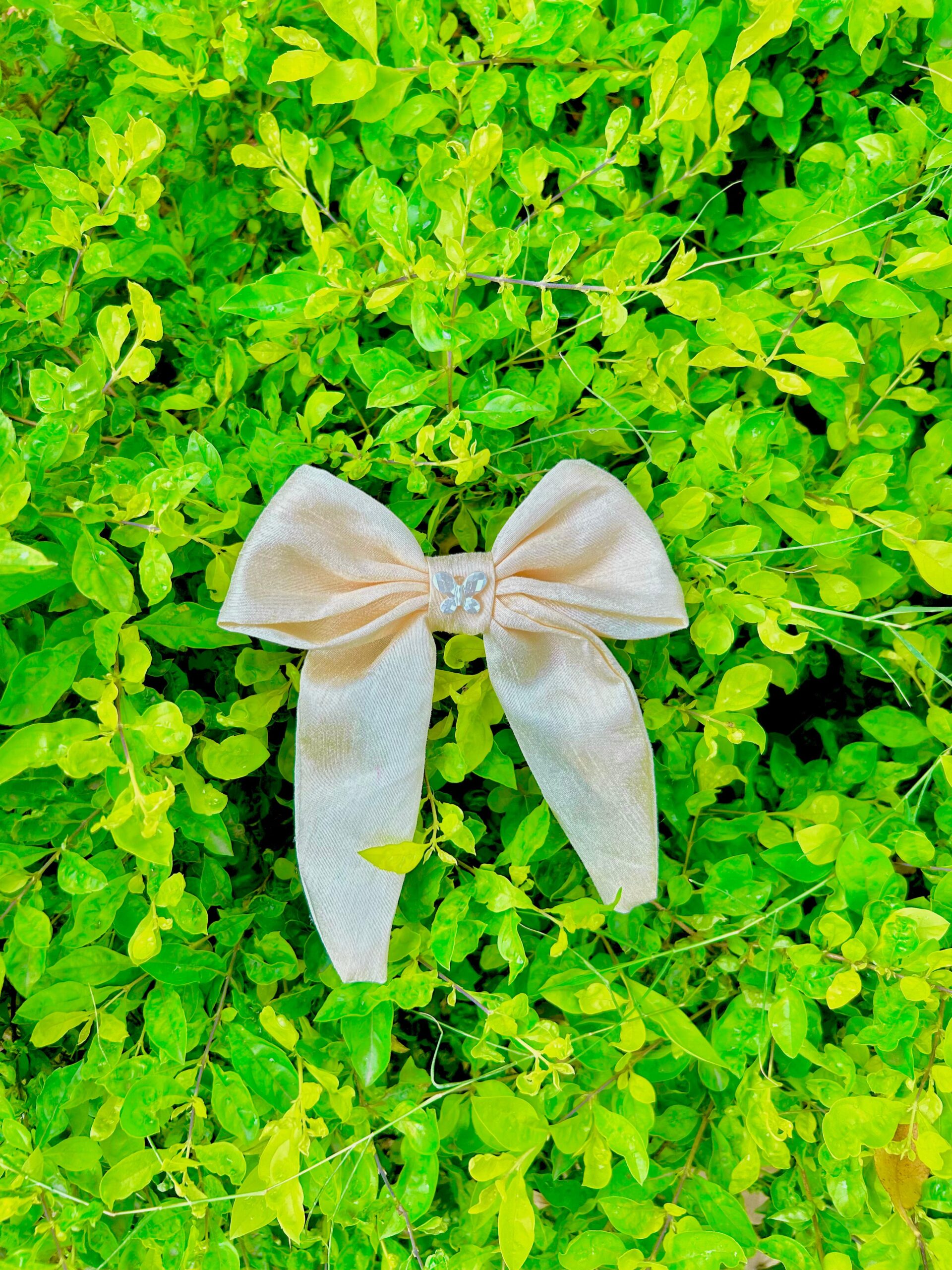Handmade Cream Colour Bow Latest Korean Style Big Bow Hair Clips Ornament Hairpin Headdress Hair Accessories French Clips Big Hair Bows - Image 4