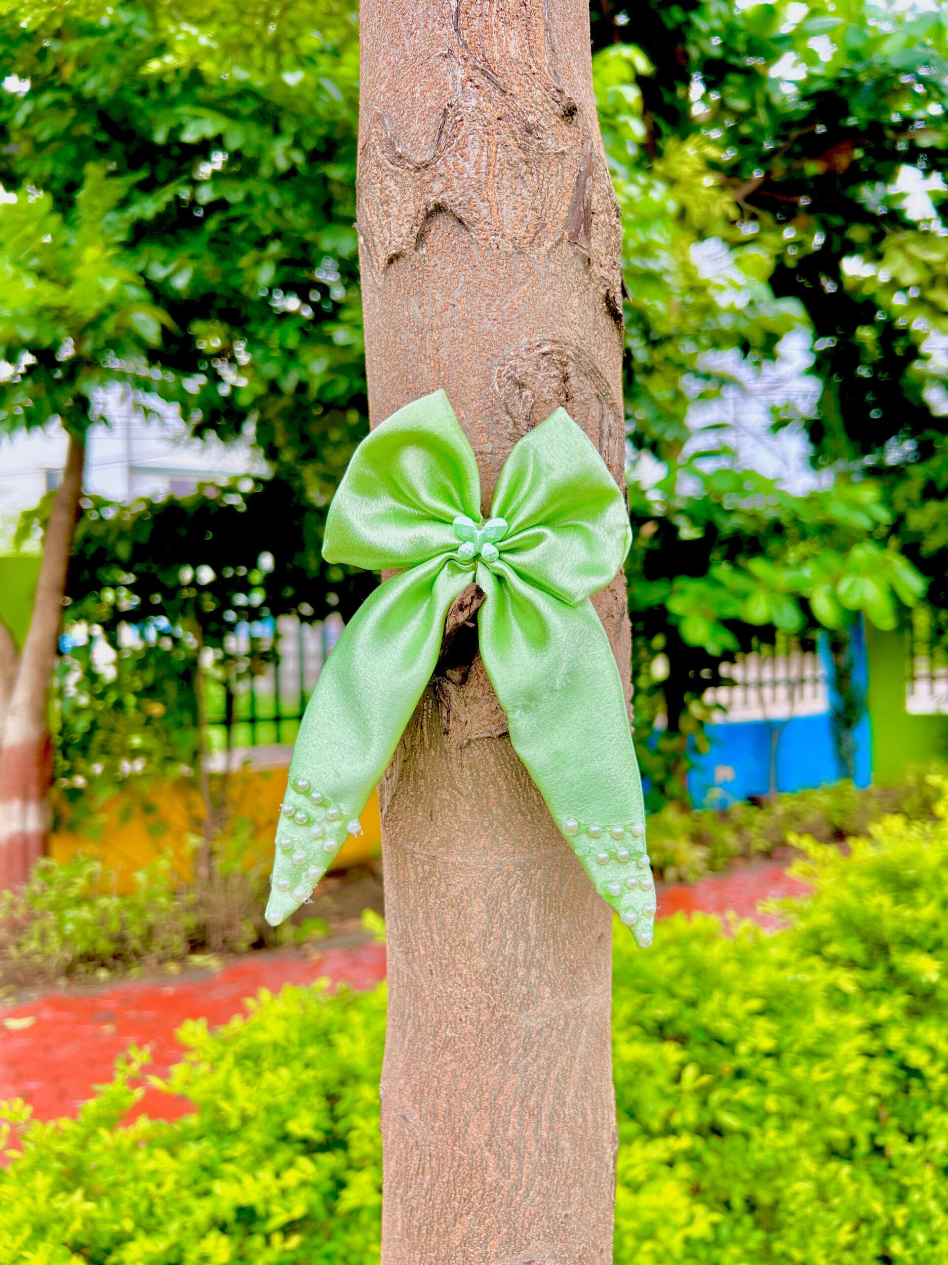 Handmade Green Butterfly Colour Bow Latest Korean Style Big Bow Hair Clips Ornament Hairpin Headdress Hair Accessories French Clips Big Hair Bows - Image 3