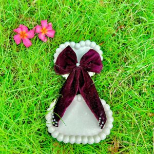 Handmade Wine Colour Bow Latest Korean Style Big Bow Hair Clips Ornament Hairpin Headdress Hair Accessories French Clips Big Hair Bows