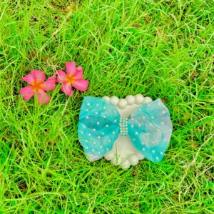 Handmade Turquoise Colour Small Bow Latest Korean Style Big Bow Hair Clips Ornament Hairpin Headdress Hair Accessories French Clips Big Hair Bows