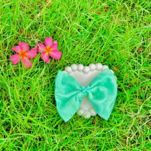 Handmade Turquoise Colour Bow Latest Korean Style Big Bow Hair Clips Ornament Hairpin Headdress Hair Accessories French Clips Big Hair Bows