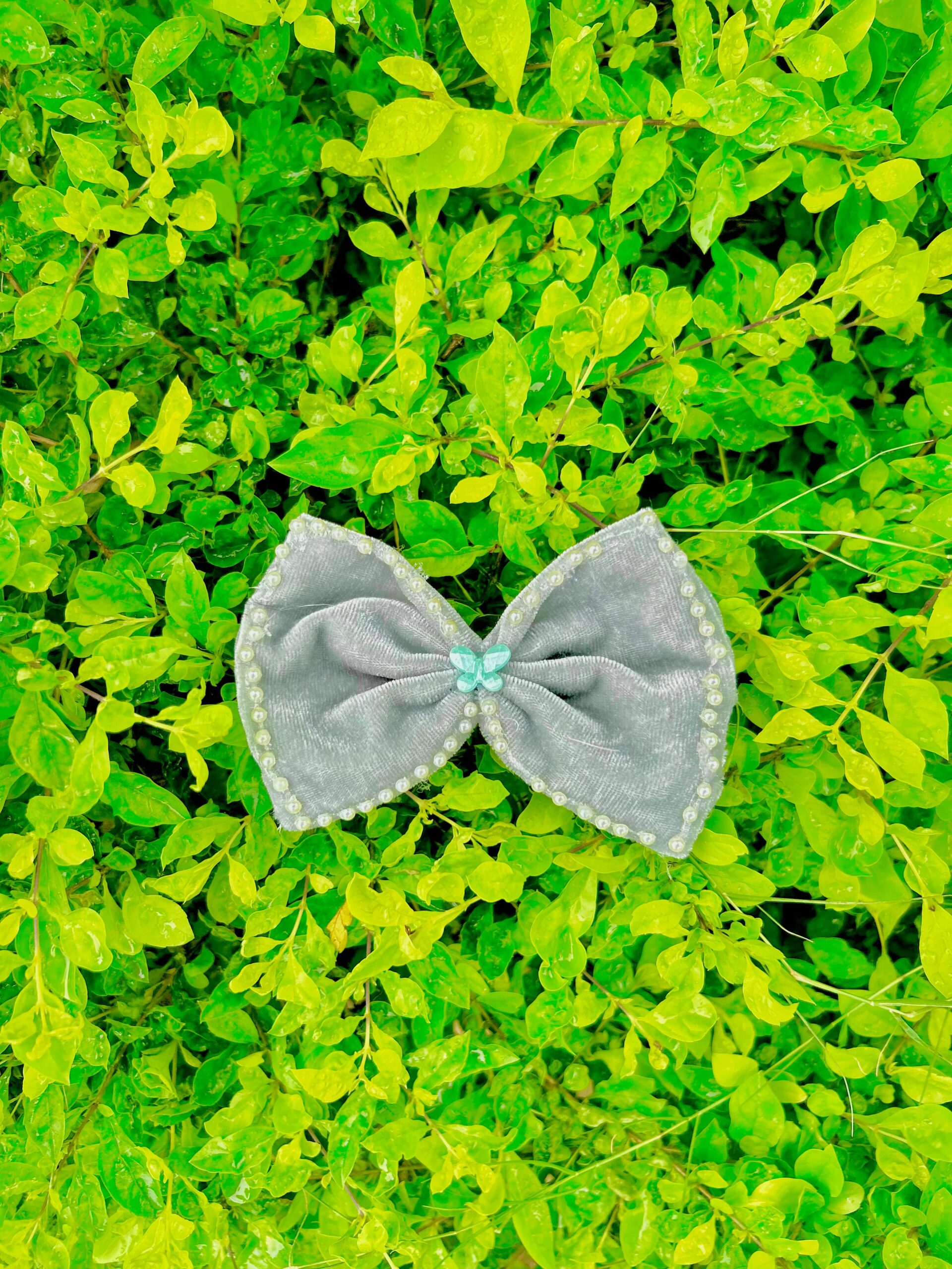 Handmade Grey Pearl Style Small Bow Hair Clips Ornament Hairpin Headdress Hair Accessories French Clips Big Hair Bows - Image 2