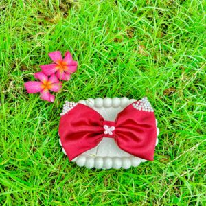 Handmade RED Pearl Style Small Bow Hair Clips Ornament Hairpin Headdress Hair Accessories French Clips Big Hair Bows