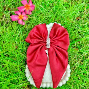 Handmade Red New Long Style Small Bow Hair Clips Ornament Hairpin Headdress Hair Accessories French Clips Big Hair Bows
