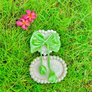 Handmade Green Tulip Style Small Bow Hair Clips Ornament Hairpin Headdress Hair Accessories French Clips Big Hair Bows