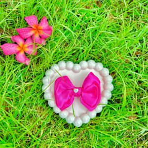 Handmade Pink Heart Shape Style Small Bow Hair Clips Ornament Hairpin Headdress Hair Accessories French Clips Big Hair Bows